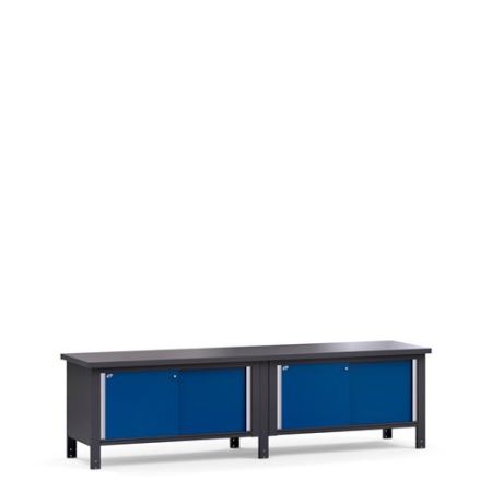 WSA1973 - Rousseau Double Workbench with Painted Steel Top